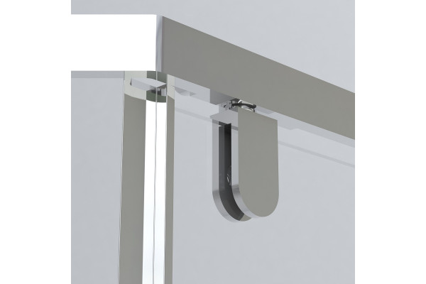 Душевой уголок Vincea Stresa VSP-1S100CLB 100x100х195 профиль чёрный, стекло прозрачное, двери распашные