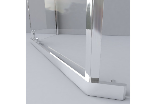 Душевой уголок Vincea Stresa VSP-1S100CLB 100x100х195 профиль чёрный, стекло прозрачное, двери распашные