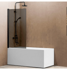 Шторка на ванну Vincea VSB VSB-11800CGB 80х140 профиль черный, стекло тонированное, распашная