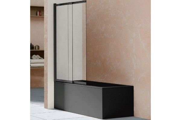 Шторка на ванну Vincea VSB VSB-1E100CLB 100х145 профиль черный, стекло прозрачное, распашная