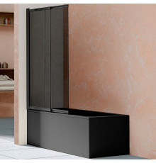 Шторка на ванну Vincea VSB VSB-1E100CGB 100х145 профиль черный, стекло тонированное, раздвижная