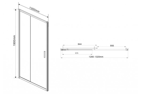 Душевая дверь Vincea Garda VDS-1G130CL 130x190 профиль хром, стекло прозрачное, раздвижная