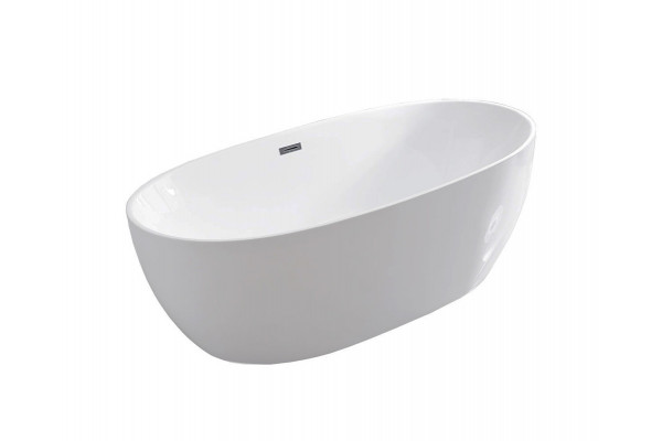 Ванна акриловая Vincea 160 x 78 x 58 см, слив-перелив в комплекте, белый, VBT-405-1600, овальная, отдельностоящая