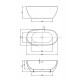 Ванна акриловая Vincea 160 x 81.5 x 58 см, слив-перелив в комплекте, белый, VBT-408-1600, овальная, отдельностоящая
