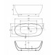 Ванна акриловая Vincea 170 x 81.5 x 58 см, слив-перелив в комплекте, белый, VBT-408-1700, овальная, отдельностоящая