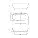 Ванна акриловая Vincea 180 x 81.5 x 58 см, слив-перелив в комплекте, белый, VBT-408-1800, овальная, отдельностоящая
