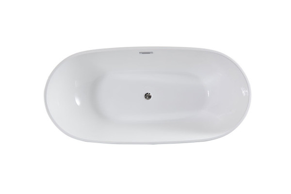 Ванна акриловая Vincea 180 x 81.5 x 58 см, слив-перелив в комплекте, белый, VBT-408-1800, овальная, отдельностоящая