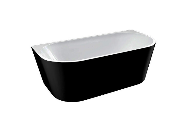 Ванна акриловая Vincea 170 x 80 x 58 см, слив-перелив в комплекте, черный/белый, VBT-421-1700MB, прямоугольная, пристенная