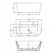 Ванна акриловая Vincea 170 x 80 x 58 см, слив-перелив в комплекте, черный/белый, VBT-421-1700MB, прямоугольная, пристенная