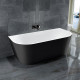 Ванна акриловая Vincea 170 x 80 x 58 см, слив-перелив в комплекте, черный/белый, VBT-421-1700MB, прямоугольная, пристенная