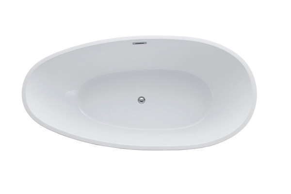 Ванна акриловая Vincea 170 x 80 x 60 см, слив-перелив в комплекте, белый, VBT-422-1700, овальная, отдельностоящая