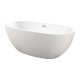 Ванна акриловая Vincea VBT-509 165 x 75 см, слив-перелив хром в комплекте, белая, VBT-222, овальная, отдельностоящая