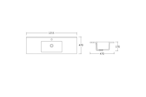 Мебельная раковина Vincea 120 VBS-13120 Белая прямоугольная, цвет белый