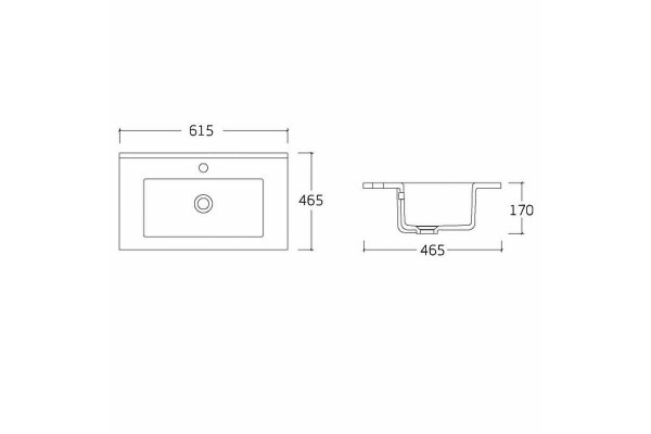 Мебельная раковина Vincea 60 VBS-13960 Белая цвет белый,  в современном стиле