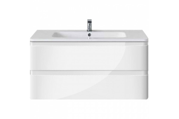 Тумба для комплекта Vincea Alba VMC-1A100LW подвесная L.White с ящиками, глянцевая