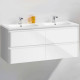 Тумба для комплекта Vincea Alba VMC-1A120LW подвесная L.White с ящиками,  в современном стиле