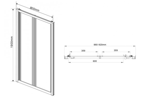 Душевая дверь Vincea Garda VDB-1G800CL 80x190 профиль хром, стекло прозрачное, складная
