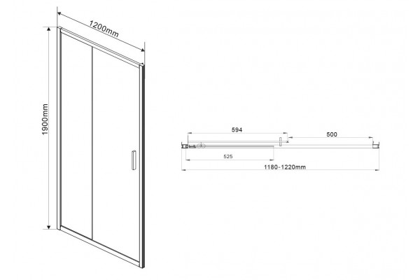 Душевая дверь Vincea Garda VDS-1G120CLB 120x190 профиль черный, стекло прозрачное, раздвижная