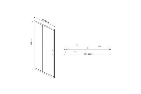 Душевая дверь Vincea Garda VDS-1G120CGB 120x190 профиль черный, стекло тонированное, раздвижная