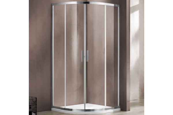 Душевой уголок Vincea Garda VSQ-1G100CL 100x100х190 профиль хром, стекло прозрачное, четверть круга, двери раздвижные