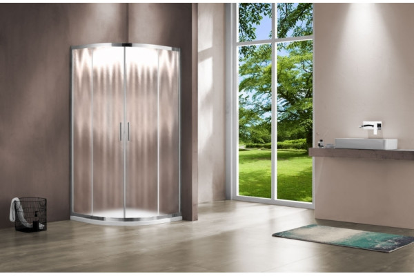 Душевой уголок Vincea Garda VSQ-1G900CH 90x90х190 профиль хром, стекло рифленое, четверть круга, двери раздвижные