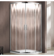 Душевой уголок Vincea Garda VSQ-1G100CH 100x100х190 профиль хром, стекло рифленое, четверть круга, двери раздвижные