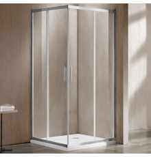 Душевой уголок Vincea Garda VSS-1G8010CL 100x80х190 профиль хром, стекло прозрачное, прямоугольный, двери раздвижные