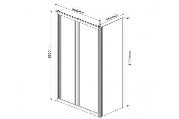 Душевой уголок Vincea Garda VSR-1G8090CL 90x80х190 профиль хром, стекло прозрачное, прямоугольный, двери складные
