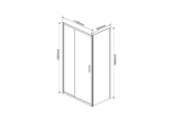 Душевой уголок Vincea Garda VSR-1G8011CL 110х80х190 профиль хром, стекло прозрачное, прямоугольный, двери раздвижные