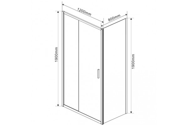 Душевой уголок Vincea Garda VSR-1G8012CL 120х80х190 профиль хром, стекло прозрачное, прямоугольный, двери раздвижные