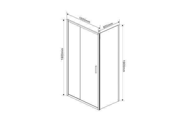 Душевой уголок Vincea Garda VSR-1G8016CL 160х80х190 профиль хром, стекло прозрачное, прямоугольный, двери раздвижные