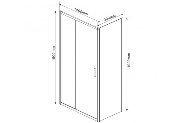 Душевой уголок Vincea Garda VSR-1G9014CL 140х90х190 профиль хром, стекло прозрачное, прямоугольный, двери раздвижные