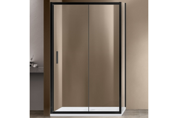 Душевой уголок Vincea Garda VSR-1G9014CLB 140х90х190 профиль черный, стекло прозрачное, прямоугольный, двери раздвижные
