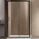 Душевой уголок Vincea Garda VSR-1G9014CLB 140х90х190 профиль черный, стекло прозрачное, прямоугольный, двери раздвижные