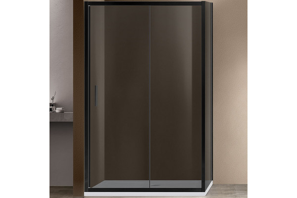Душевой уголок Vincea Garda VSR-1G9012CGB 120х90х190 профиль черный, стекло тонированное, прямоугольный, двери раздвижные