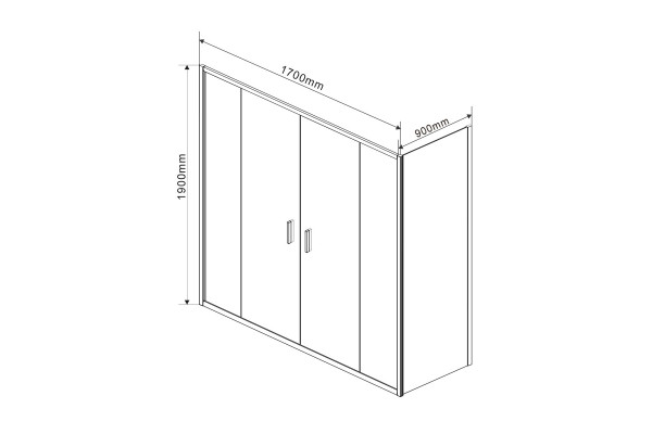 Душевой уголок Vincea Garda VSR-1G29017CL 170х90х190 профиль хром, стекло прозрачное, прямоугольный, двери раздвижные
