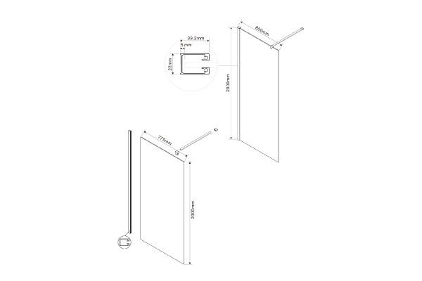 Душевая перегородка Vincea Walk-In VSW-1H800CL 80х200 профиль хром, стекло прозрачное в современном стиле