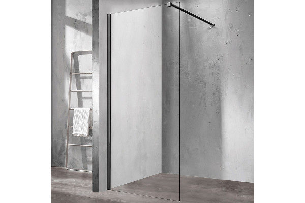 Душевая перегородка Vincea Walk-In VSW-1H800CLB 80х200 профиль чёрный, стекло прозрачное в современном стиле