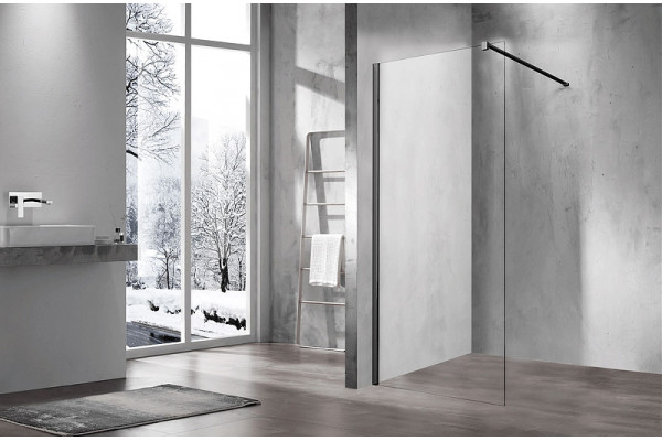 Душевая перегородка Vincea Walk-In VSW-1H800CLB 80х200 профиль чёрный, стекло прозрачное в современном стиле