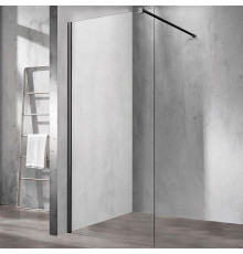 Душевая перегородка Vincea Walk-In VSW-1H900CLB 90х200 профиль чёрный, стекло прозрачное в современном стиле