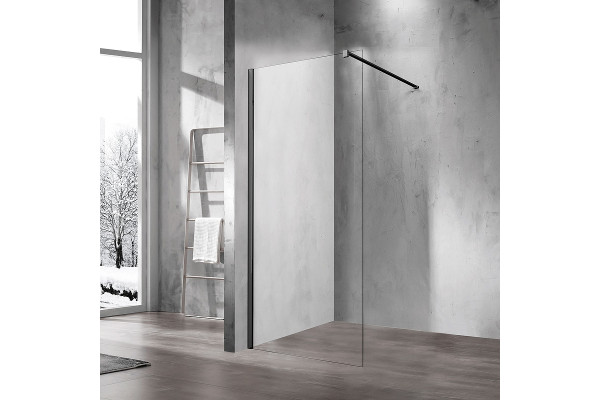 Душевая перегородка Vincea Walk-In VSW-1H900CLB 90х200 профиль чёрный, стекло прозрачное в современном стиле