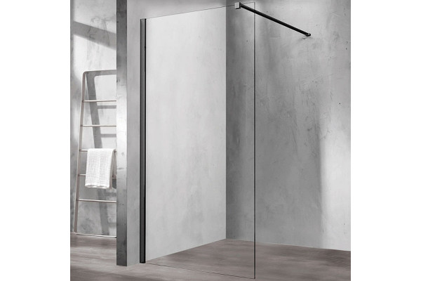 Душевая перегородка Vincea Walk-In VSW-1H100CLB 100х200 профиль чёрный, стекло прозрачное в современном стиле