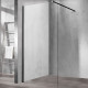 Душевая перегородка Vincea Walk-In VSW-1H100CLB 100х200 профиль чёрный, стекло прозрачное в современном стиле