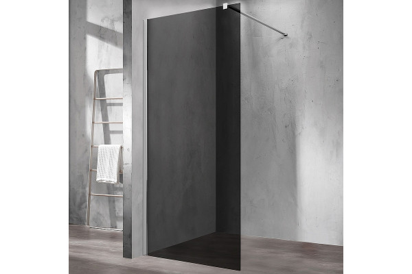 Душевая перегородка Vincea Walk-In VSW-1H900CG 90х200 профиль хром, стекло тонированное в современном стиле