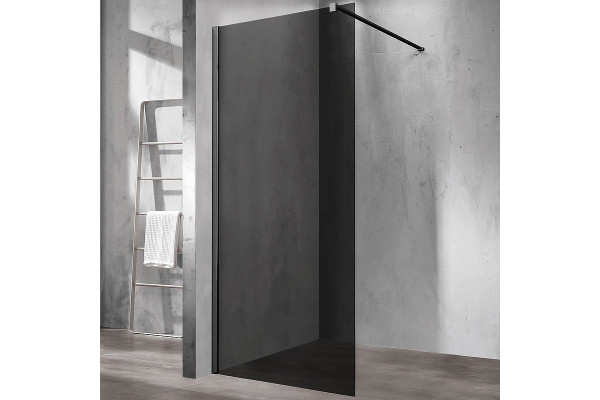 Душевая перегородка Vincea Walk-In VSW-1H900CGB 90х200 профиль чёрный, стекло тонированное в современном стиле