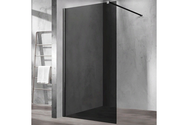 Душевая перегородка Vincea Walk-In VSW-1H100CGB 100х200 профиль чёрный, стекло тонированное в современном стиле