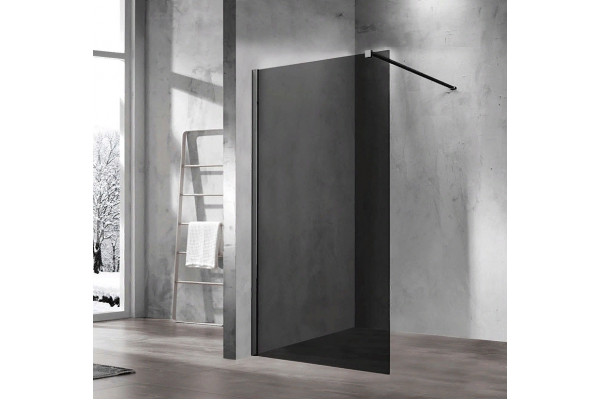 Душевая перегородка Vincea Walk-In VSW-1H100CGB 100х200 профиль чёрный, стекло тонированное в современном стиле
