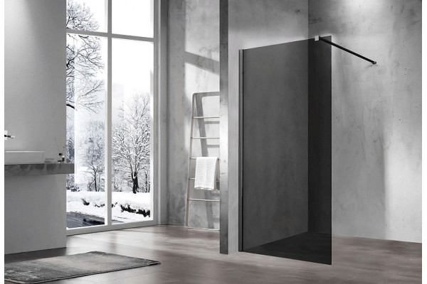 Душевая перегородка Vincea Walk-In VSW-1H100CGB 100х200 профиль чёрный, стекло тонированное в современном стиле