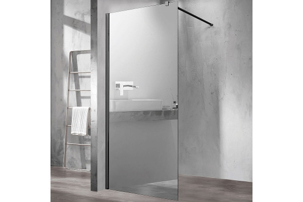 Душевая перегородка Vincea Walk-In VSW-1H900MRB 90х200 профиль чёрный, стекло зеркальное в современном стиле