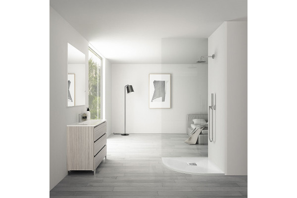 Душевой поддон из искусственного камня Vincea VST-4SQ9012W-R 120x90 белый, матовый, четверть круга, правый